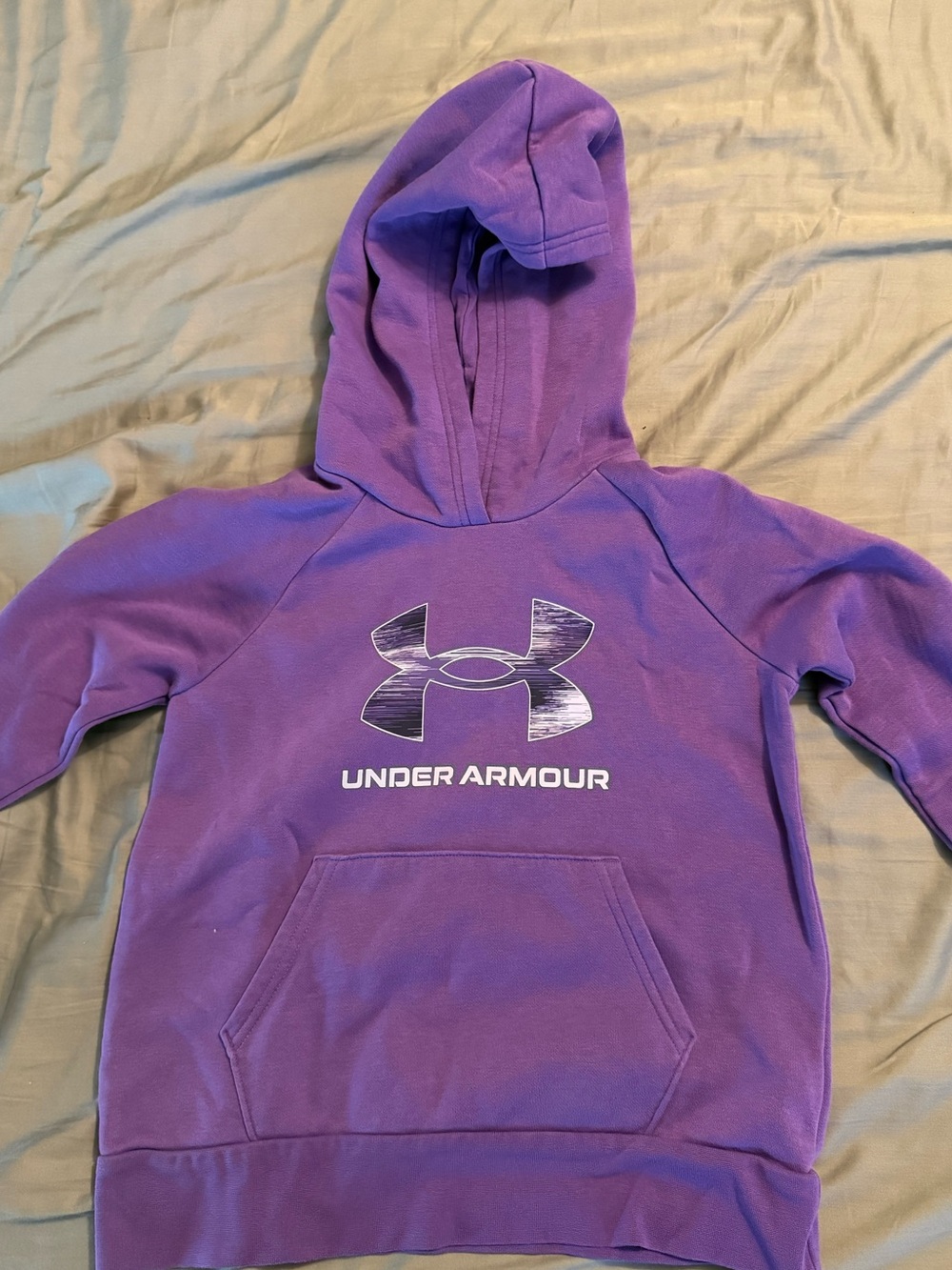 Under Armour Girls' Purple Pullover Hoodie with Logo